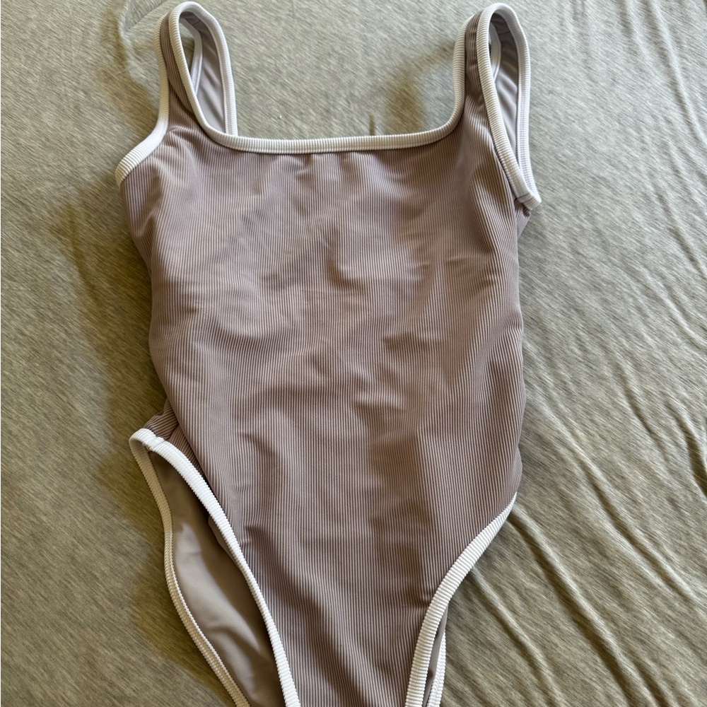 LainSnow Taupe Ribbed Swimwear